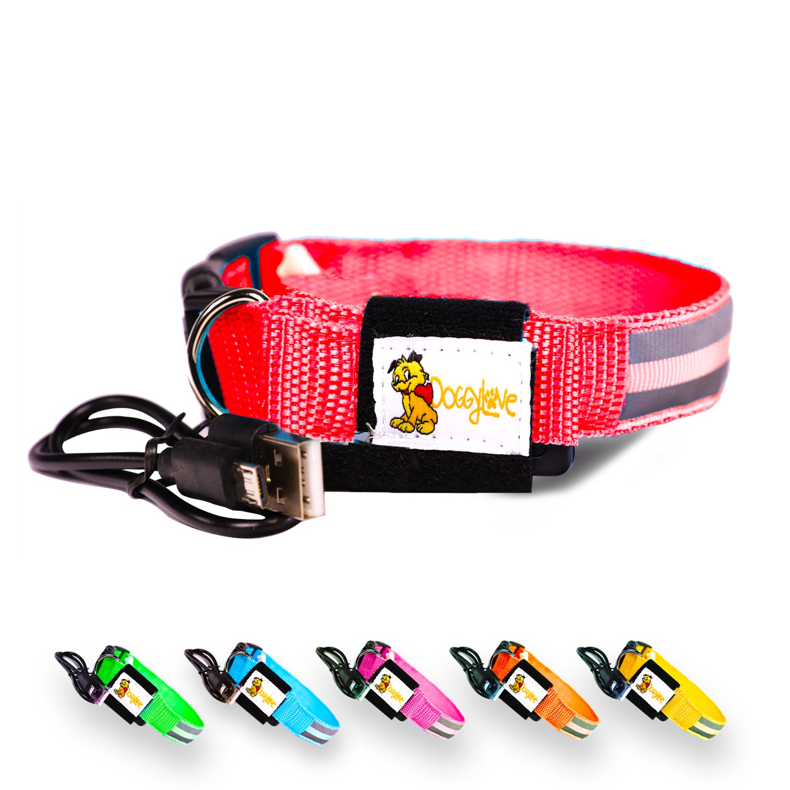 DOGGYLOVE LED Dog Collar Lighted Collars for All Pets USB