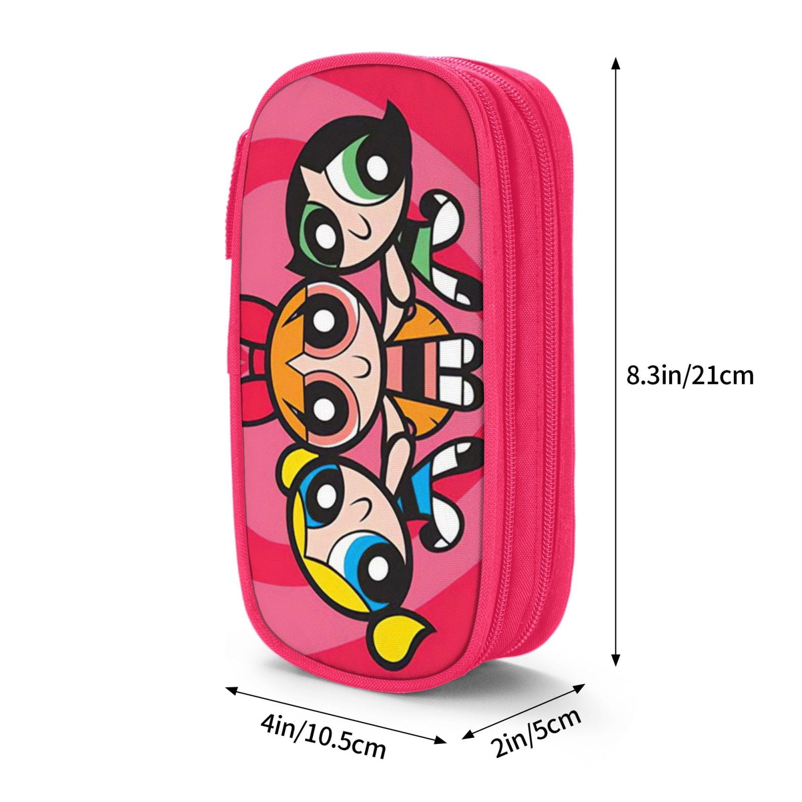 The Powerpuff Gi-rls Pencil Case Large Capacity Pencil Pouch Penbag Office Stationery Organizer Travel Makeup Bag Pink