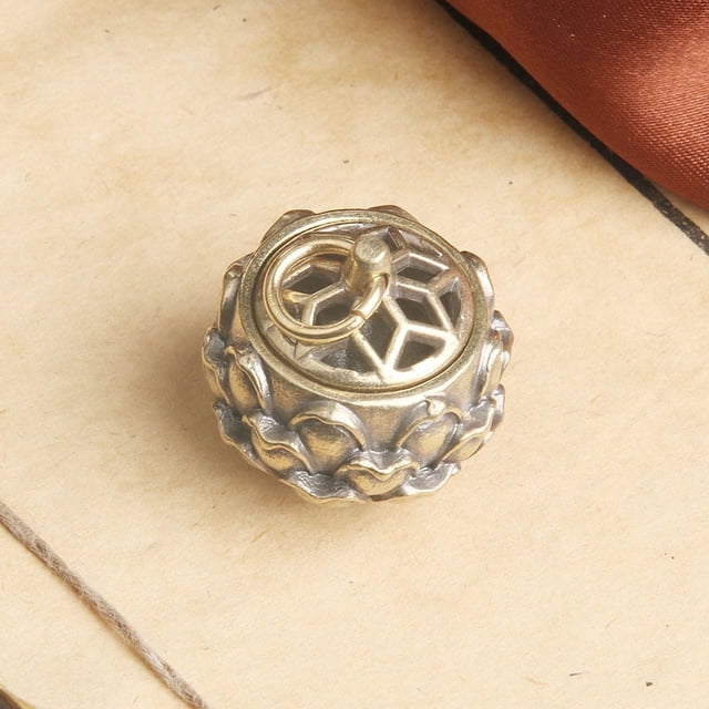 Llavero con aroma a flor de loto ENTASSER de latón puro bronce antiguo