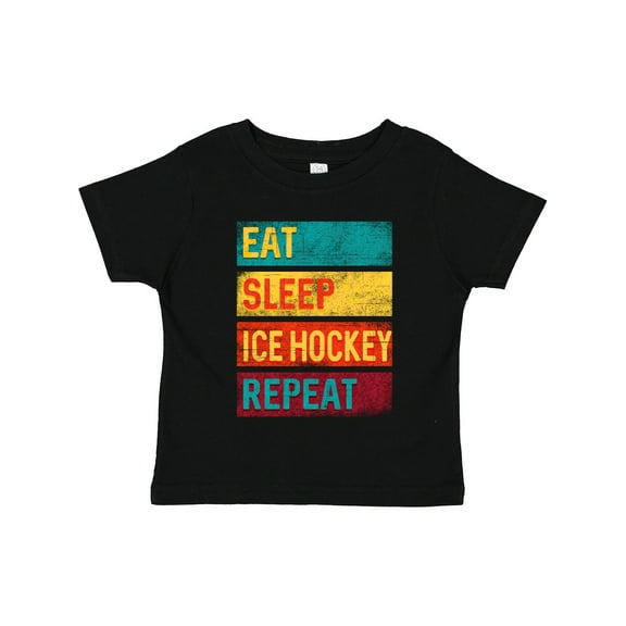 Inktastic Hockey Eat Sleep Ice Hockey Repeat Boys or Girls Toddler T-Shirt