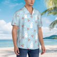 thumbnail image 3 of Bingfone Men's Short Sleeve Button Down Shirts Hawaiian Easter Rabbit Printed Beach Shirt, 3 of 7