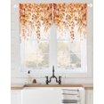 thumbnail image 2 of Orange Eucalyptus Leaves Swag Valances for Windows, Spring Floral Summer Botanical Rod Pocket Sheer Valances for Large Windows, Swag Toppers Light Filtering for Kitchen Living Room 2 Panels 36''x63'', 2 of 6