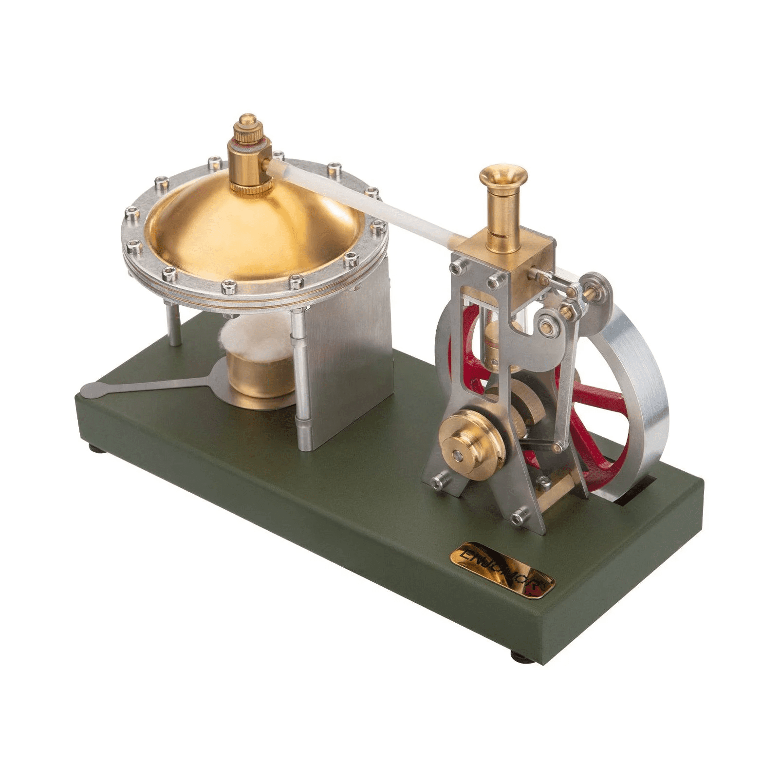 DIY Retro Steam Engine Model Kit, Vertical Steam Engine with Spherical Boiler, Metal Engine Model Kit for Adults to Build, Perfect Educational Gift for Technology Enthusiasts（with streetlight）