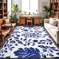 Area Rug 3x5ft Watercolor Blue Flower Pattern Washable Area Rugs for ...