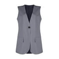 thumbnail image 7 of Women's Summer Sleeveless Suit Vest V Neck Single Button Solid Color Blazer Soft Comfortable Breathable For Daily Work Casual Fashion All Seasons, 7 of 7