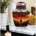 thumbnail image 5 of Cowboy Urn - Cremation Keepsakes For Ashes - Large Urns For Human Ashes Adult Male - Burial Urn For Adult Human Ashes - Keepsake Urn For Human Ashes - Urn For Ashes (Combo - 10" & 3", 5 Pcs), 5 of 5