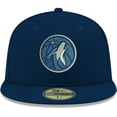 thumbnail image 2 of Youth New Era Navy Minnesota Timberwolves Official Team Color 59FIFTY Fitted Hat, 2 of 6