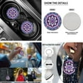 thumbnail image 5 of Yuyamidu Purple Boho Flower Blossom Car Seat Cover Set with Steering Wheel Cover Seat Belt Covers Center Console Pad Cup Holder Lip Gloss Bag Key Chain 13 PCS Auto Interior Sets, 5 of 6