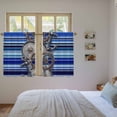 thumbnail image 3 of Vintage Anchor Nautical Kitchen Curtains 54 Inch Length, Coastal Blue Striped Tiers Curtains for Bathroom Bedroom Cafe, Light Filtering Small Window Treatment Short Tiered Drapes 2 Panels 42"Wx54"L, 3 of 8