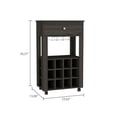 thumbnail image 3 of Brown Particle Board Bar Cart with Wine and Glass Racks / Drawer for Organizing, 3 of 4