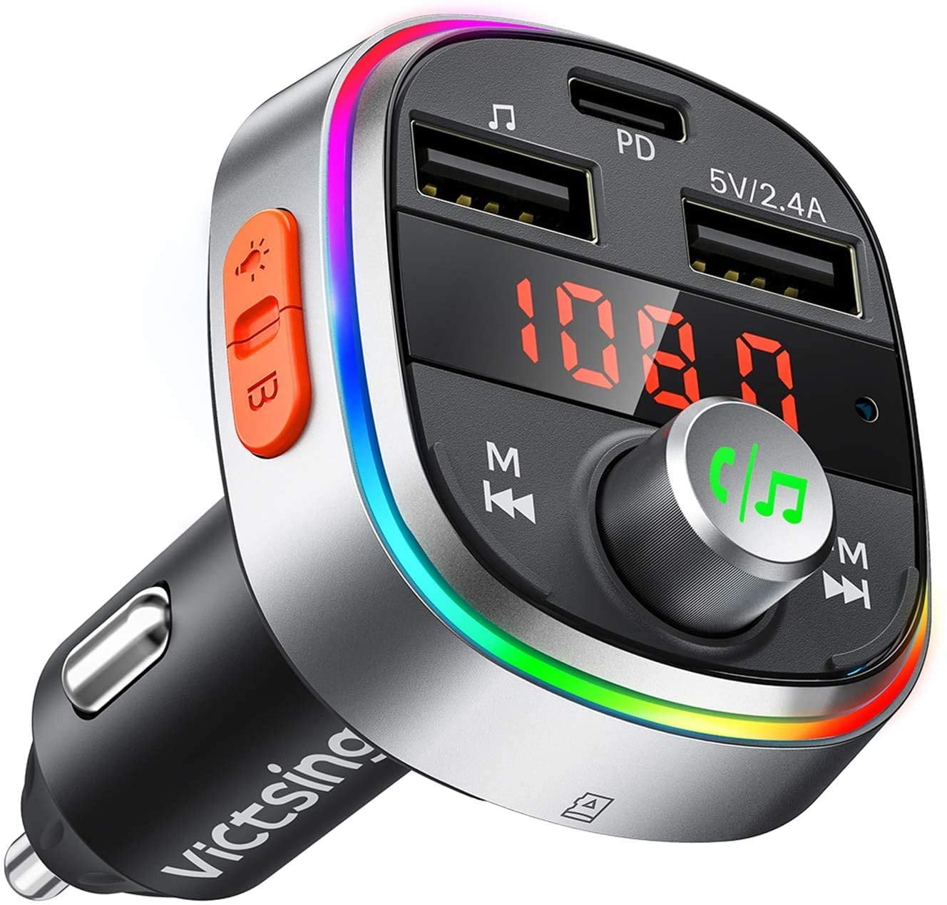 MATCC FM Transmitter Car Bluetooth MP3 Player FM Radio Stereo Adapter,Bluetooth Receiver with Bluetooth Handsfree Calling and Dual USB Port