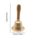 thumbnail image 4 of Solid Brass Hand Bell - Super Loud Traditional Call Bell for Home, Classroom, Wedding Ceremonies, Meditation & Events (7.5" with Wooden Handle), 4 of 7