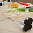 thumbnail image 4 of Seasoning Bottle Set Condiment Holder Seasoning Rack Four In One Oil Vinegar Dispensers Salt Pepper Shakers Glass Cruet Set with Convenient Caddy St and Stainless Steel Tops, 4 of 7