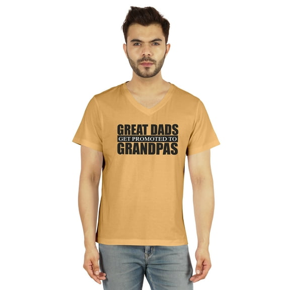 Inkmeso Mens Tshirt For Grandpa Great Dads Get Promoted To Grandpas Letter Printed Tshirt For First Time Grandpapa