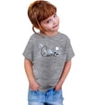 thumbnail image 4 of Girls' Tops Kids Unisex Casual Print Round Neck Loose Short Sleeve Tee Girls Clothes Grey 10-11 Years, 4 of 4
