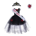 thumbnail image 3 of Disfraz de princesa para niña, vestido con tutú hasta la , disfraz elegante para festival de máscaras Negro, 3 of 8