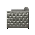 thumbnail image 2 of Home Design Ocean Twin Daybed with Pull-Out Trundle, Silver Faux Leather Upholstery, Diamond Button Tufting, Nailhead Trim, Elegant Modern Design, 2 of 4