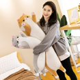 thumbnail image 3 of Giant Cat Pillow Plush Cartoon Kitty Sleeping Hugging Pillow, Cuddly Soft Long Kitten Body Pillow Doll Cat(Gray, 50cm/19.68inch), 3 of 7