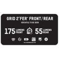 thumbnail image 4 of Blackburn Grid 2'Fer Front Or Rear Light (175 Lumens Front, 55 Lumens Rear), 4 of 4