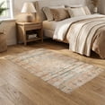 thumbnail image 2 of ODIKA 5'x7' Ultra-Soft Area Rug, Entryway Boho Distressed Farmhouse Stripe Mosaic Detail Border None Washable, Bare feet friendly, Silk-Touch for Bedroom Home office, 2 of 7