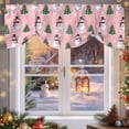 thumbnail image 6 of Christmas Tie Up Valances Curtain, Winter Snowman Christmas Tree Snowflakes Pink Adjustable Rod Pocket Short Window Treatment Tie Up Curtains Valances for Kitchen Living Room Bathroom 42x12 Inches, 6 of 9