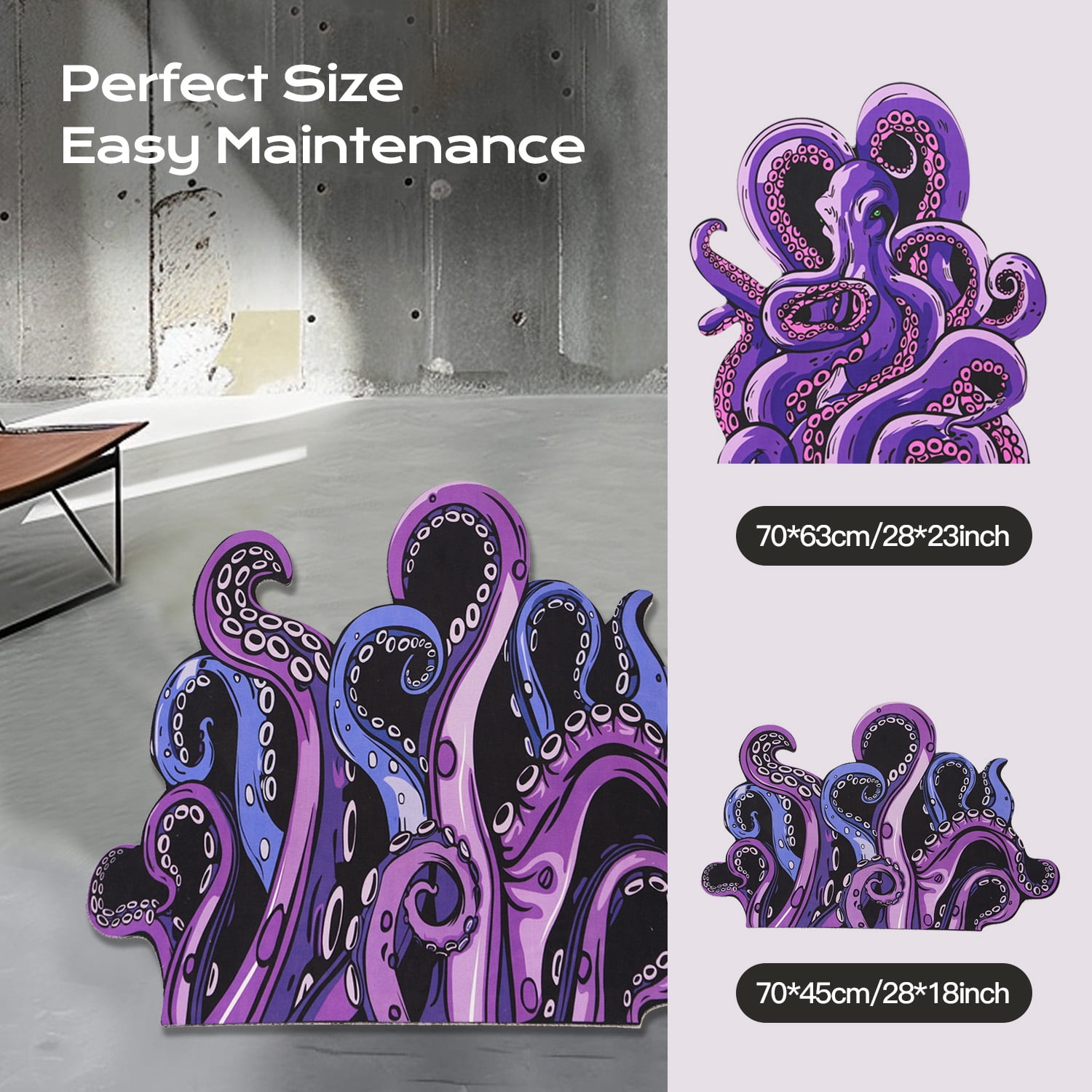 Cthulhu Shower Rug for Bathroom, Octopus Tentacles Shaped Floor Mat, Non Slip Machine Washable Water Absorbent Mat, Throw Rugs Goth Decor Modern Home Decoration, Unique Gift