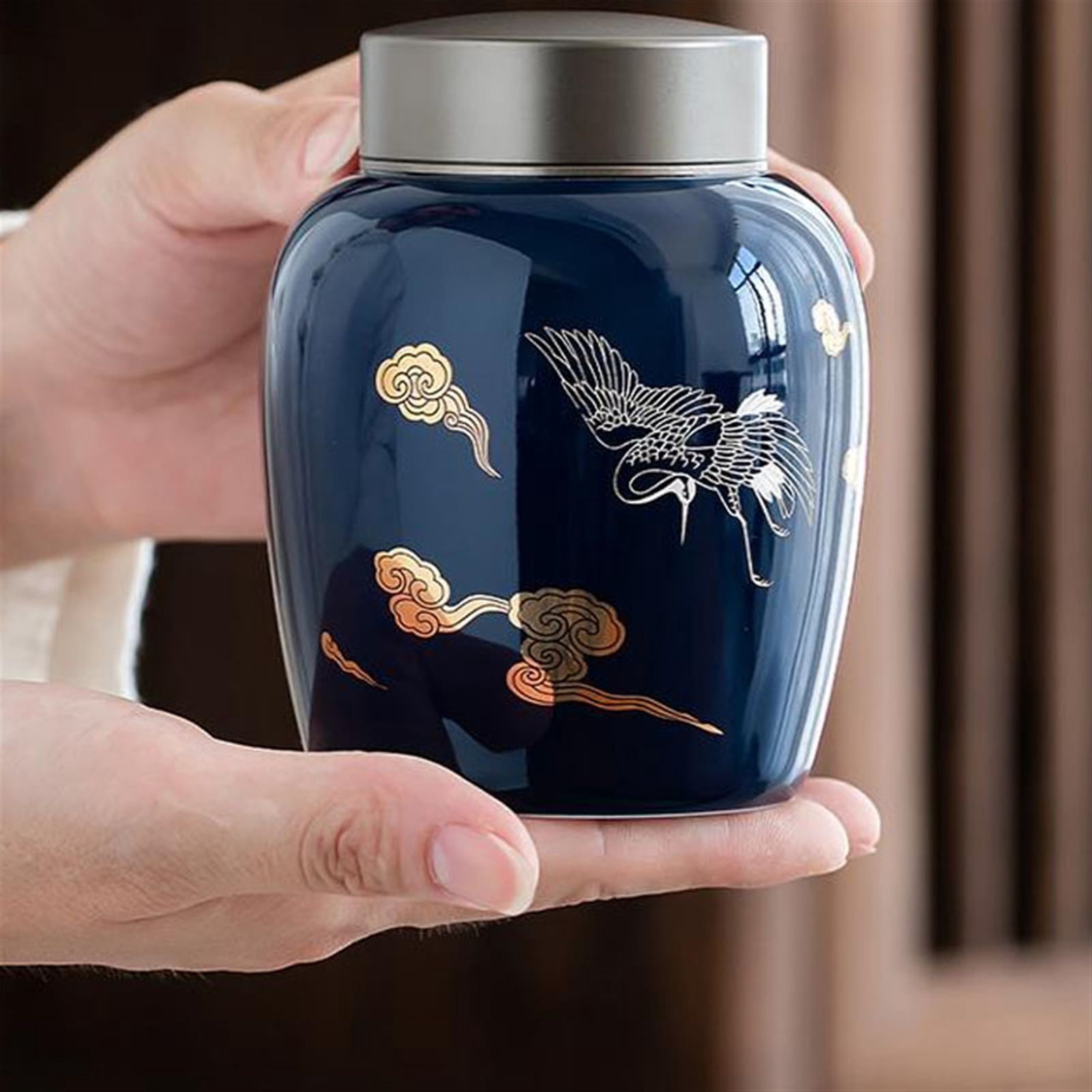Funeral Cremation Urns For A Small Of Pet Ashes And Memorial Hand Painted Ceramics Sealed Jar Burial Urns At Home