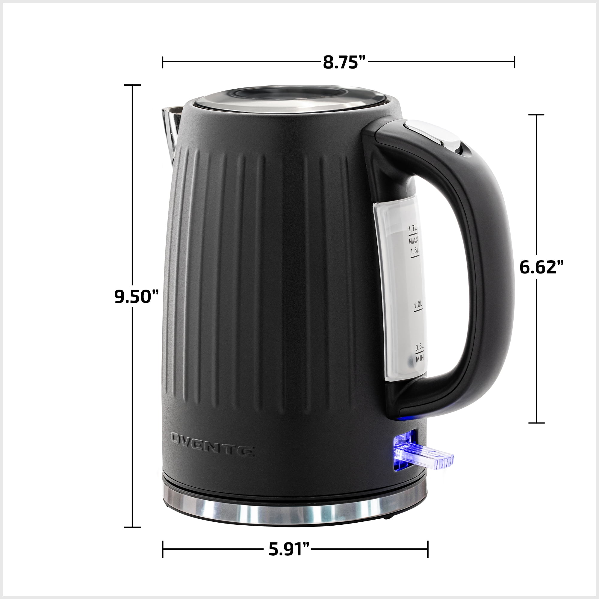 Ovente Electric Stainless Steel Hot Water Kettle 1.7 Liter with 5 Temperature  Control & Concealed Heating Element, KS89 Series - Bed Bath & Beyond -  23385942