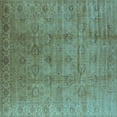 thumbnail image 1 of Ahgly Company Indoor Square Oriental Light Blue Industrial Area Rugs, 6' Square, 1 of 4