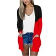 thumbnail image 1 of CEHVOM Femmes Mode pour Femmes Cardigan à Manches Longues à Rayures Imprimées Manteau Décontracté Hauts/veste Liquidation, 1 of 5