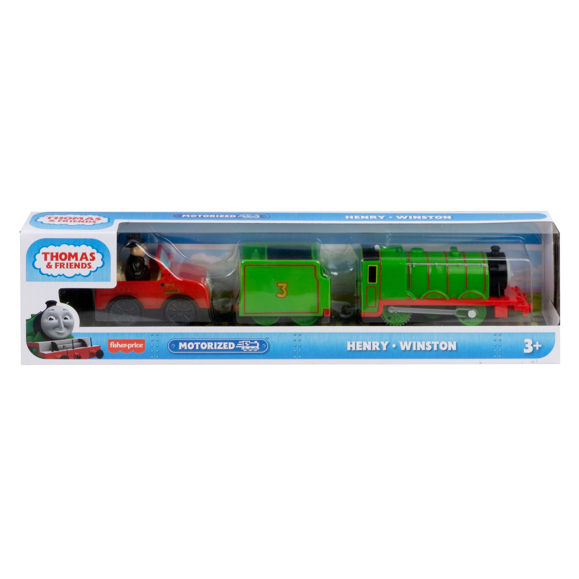 motorized toy train for preschool kids 3 years and older Fisher-Price Thomas & Friends Henry with Winston and Sir Topham Hatt 
