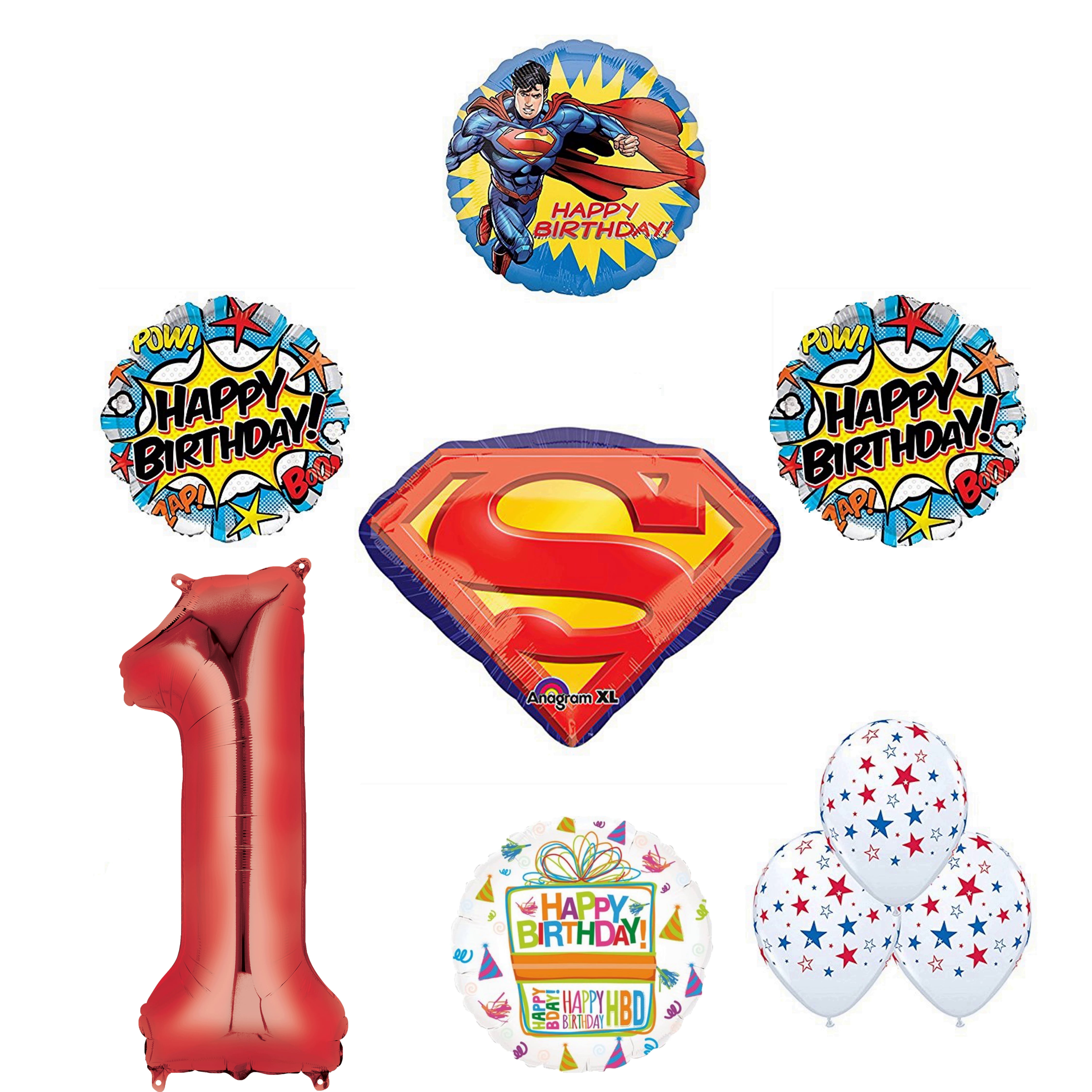 1st Birthday Boy Cubez 16” Trucks Cars Vehicles Foil Mylar Party Balloons