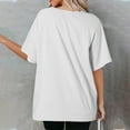 thumbnail image 6 of Honeeladyy Oversized T Shirts for Women,Crew Neck Short Sleeve Summer Tops Lightweight Solid Color Loose High Low Blouse Gift White S, 6 of 9