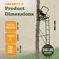 thumbnail image 3 of Muddy Boss Hawg 1.5 Deer Hunting 17 Foot Ladderstand Tree Stand w/Lumbar Seat, 3 of 9