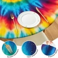 thumbnail image 4 of Colorful Tie Dye Mandala Pattern Round Fitted Tablecloth with Elastic Edge,Dining Table Cover Waterproof,Outdoor Round Tablecloth for Camping,Dining,Indoor and Outdoor, 4 of 7