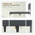 thumbnail image 7 of CONCETTA Twin Size Bed Frame, 800LBS Wooden Slats Support, Fabric Upholstered Platform Bed with Adjustable Headboard and No Box Spring Needed, Dark Grey, 7 of 7