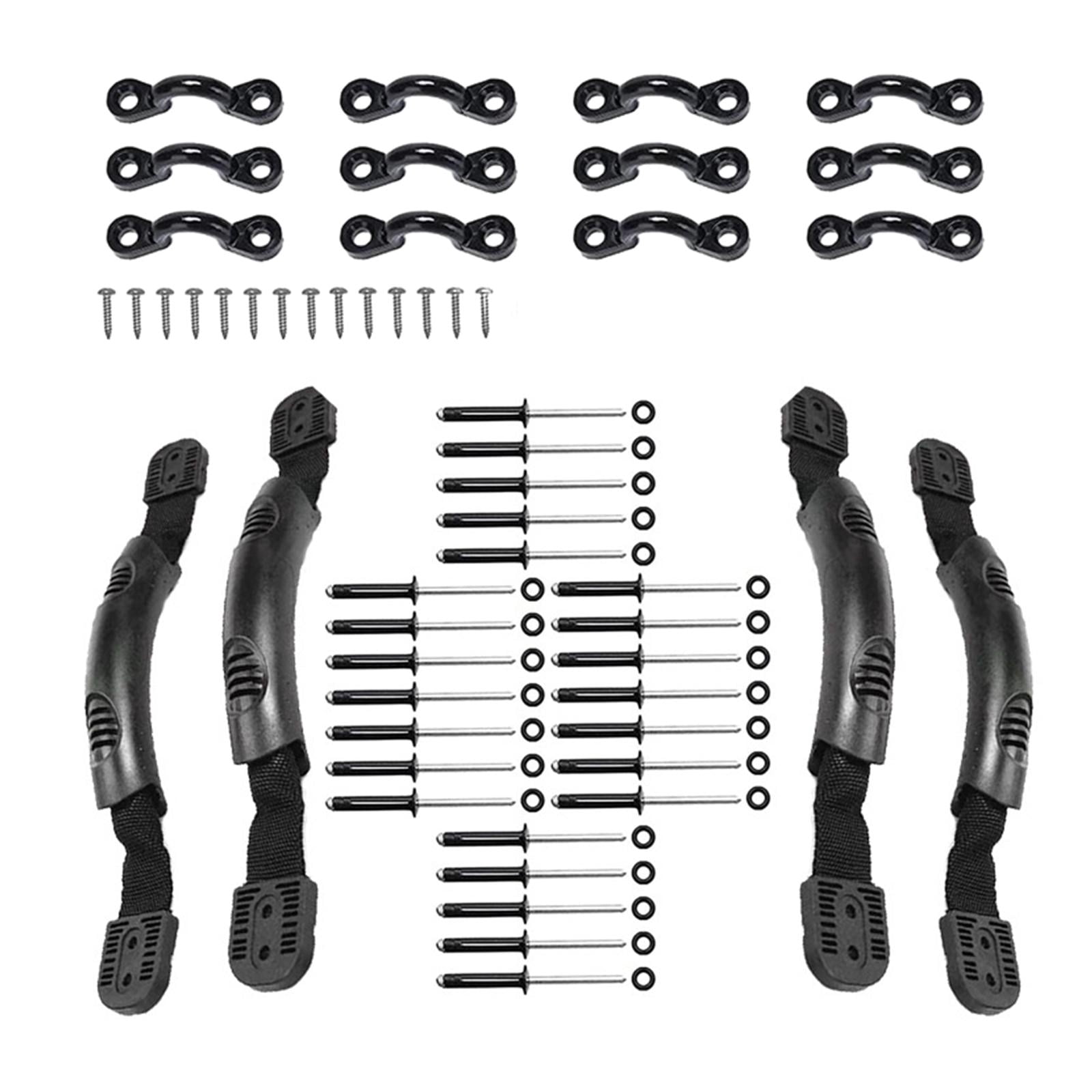 funtasica Kayak Handles Canoe Handle Supplies DIY with Screws Pad Eye Portable Kayaking Accessories Replacement Carry Handles for Canoe Black