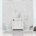 thumbnail image 3 of Alya Bath Norwalk 42" Solid Wood Vanity with Carrera Marble Top in White, 3 of 6