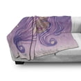 thumbnail image 2 of Cosmic Soft Flannel Fleece Throw Blanket, Galaxy Girl Portrait of Cosmos Stars Moon Sky Mysticism Concept Horoscope, Cozy Plush for Indoor and Outdoor Use, 50" x 60", Fuchsia and Pink, by Ambesonne, 2 of 5