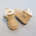 thumbnail image 5 of Toddler Boots Winter Girls Water Resistant Thermal Insulated Ankle Booties Solid Color Short Boots Outdoor Play Footwear for Toddler Kids Cold Weather Girls Winter Boots Khaki 4.5 Years-5 Years, 5 of 7