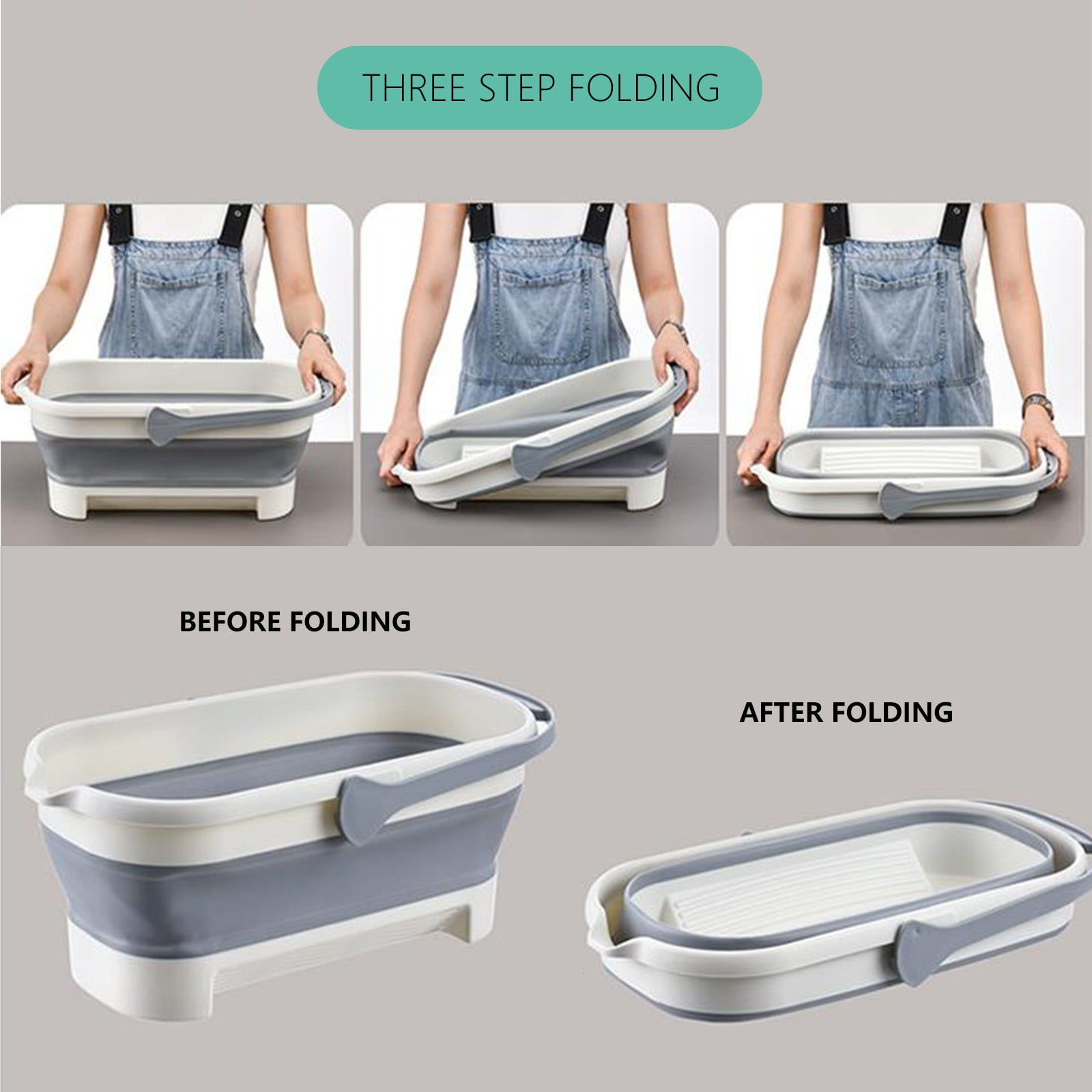 XYAIYT Mop Bucket with Handle Multifunction Foldable Water Pail for House Cleaning Camping Storage Space Saving BPA Free Plastic Sturdy Portable Outdoor Use 4.5 gal Capacity
