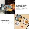 thumbnail image 4 of Surfer Dinosaur and Sun 5 Pcs Kitchen Set Heat Resistant Oven Mitts and Non-Slip Pot Holders with Adjustable Cooking Apron, 4 of 6