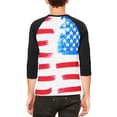 thumbnail image 2 of 4th of July Color Me American Mens Raglan T Shirt, 2 of 2