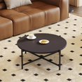 thumbnail image 5 of 29.92" Round Table Top Wood - Walnut & Black Double Sided, Outdoor Dining Replacement for Restaurants, Cafes, Bars, 5 of 10