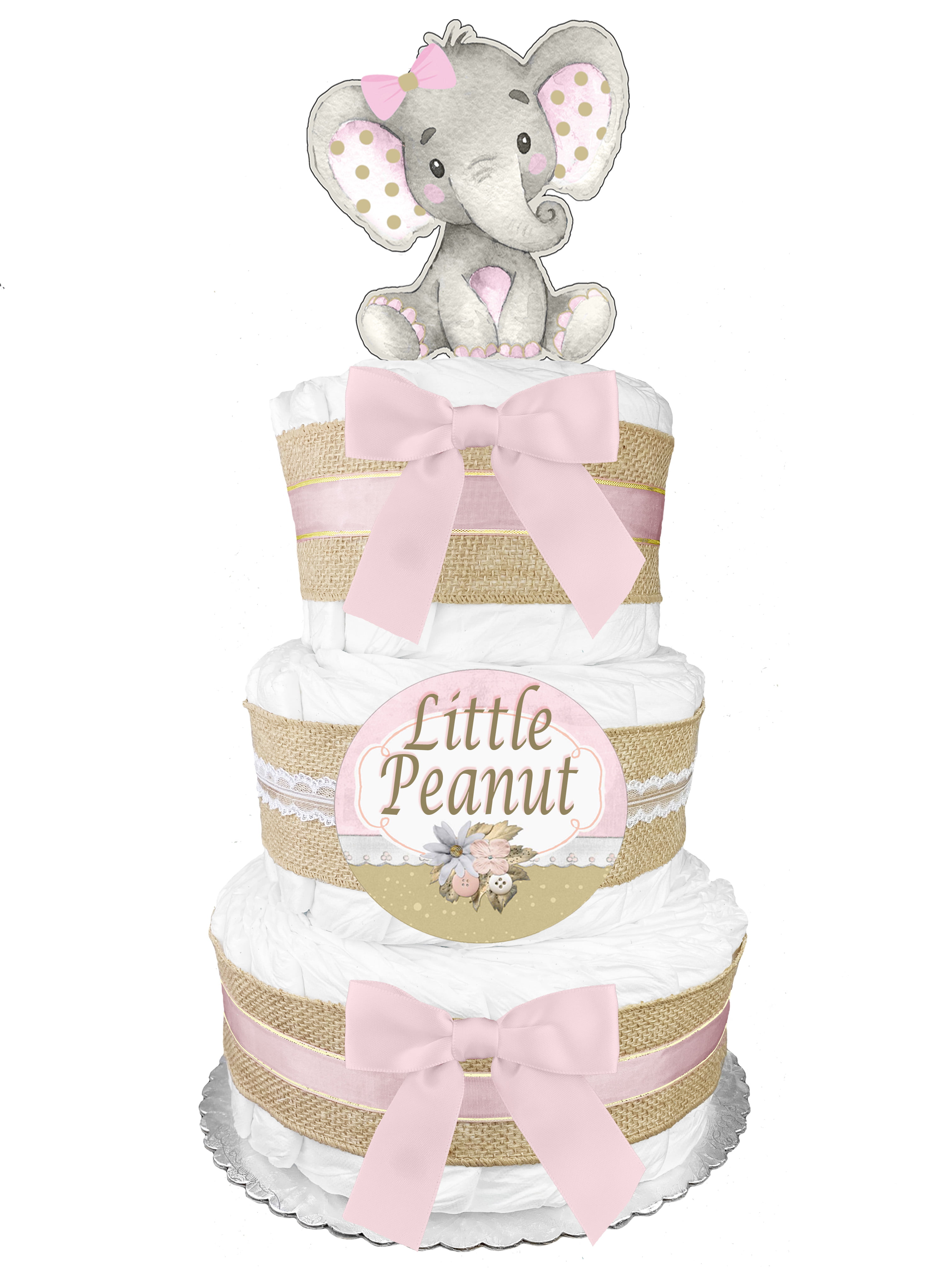 elephant diaper cake girl