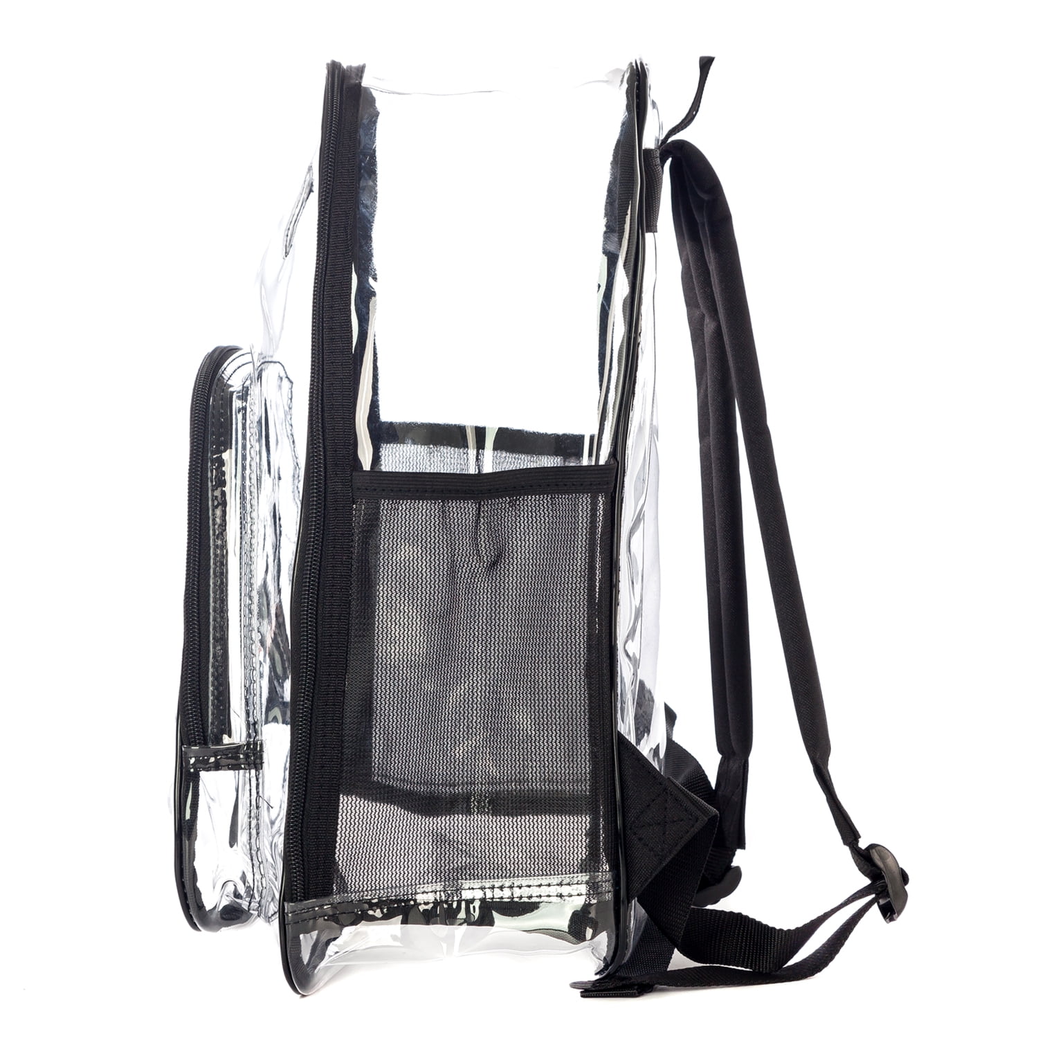 K-Cliffs Unisex Heavy Duty Clear 17" School Backpack, Teen-Adult, Black Trim