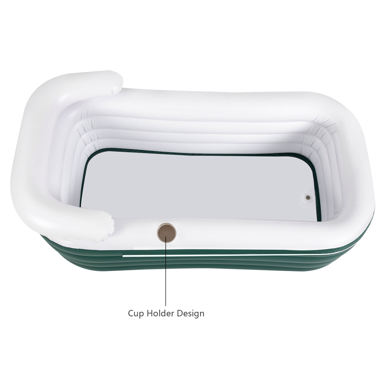 4-Layer Inflatable Bathtub, Portable Freestanding Standing Bathtub with Cup Holder, Drainage Pipe, and Electric Air Pump for Adult Spa