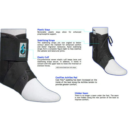 Med Spec ASO Ankle Stabilizer Ankle Brace Lace up (Black) | Walmart Canada