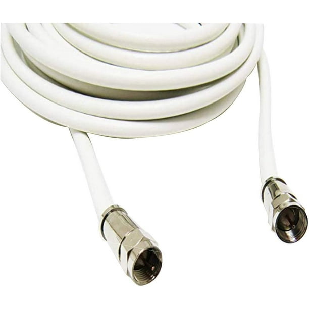Cable Coaxial De 20m 135dB Para SAT, DIGITAL, 4K UHD - Negro, Con Conectores F, Exterior