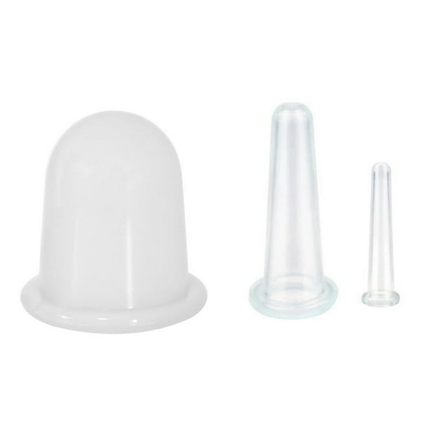 3 Pcs Boîtes de Massage Facial en Silicone Naturel Anti-Cellulite